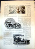 Old Print Motor Show Olympia smobile Dion Bouton Car Travelling Bear1905 20th