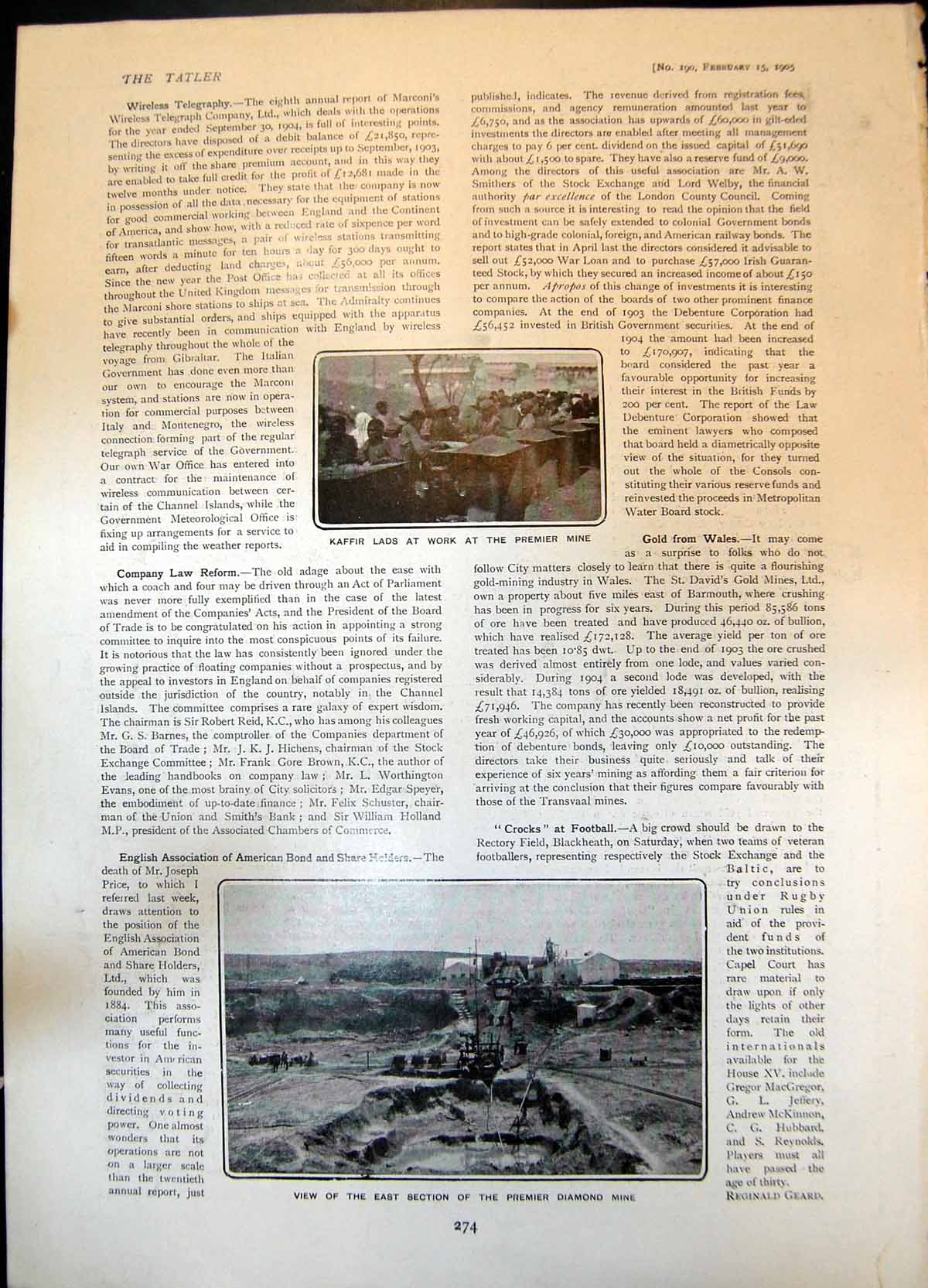 Old Premier Diamond Mine Kaffir Lads Work Tom Cullinan Discoverer 190 20th
