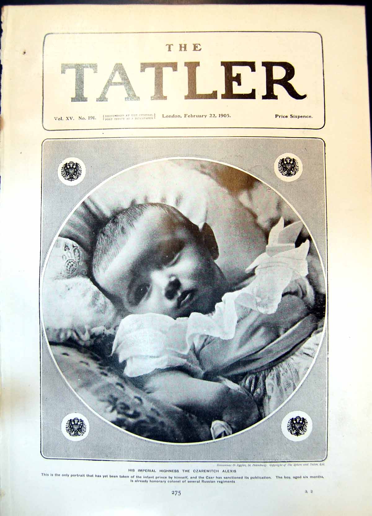 Old Imperial Highness Czarewitch Alexis Infant Prince AgedMonths