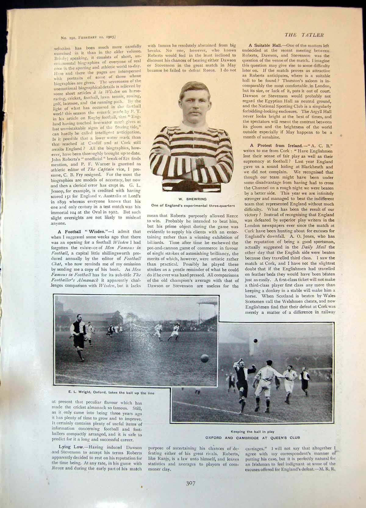 Old W Shewring E Wright Oxford Cambridge Queens Club Visiting Gown190 20th