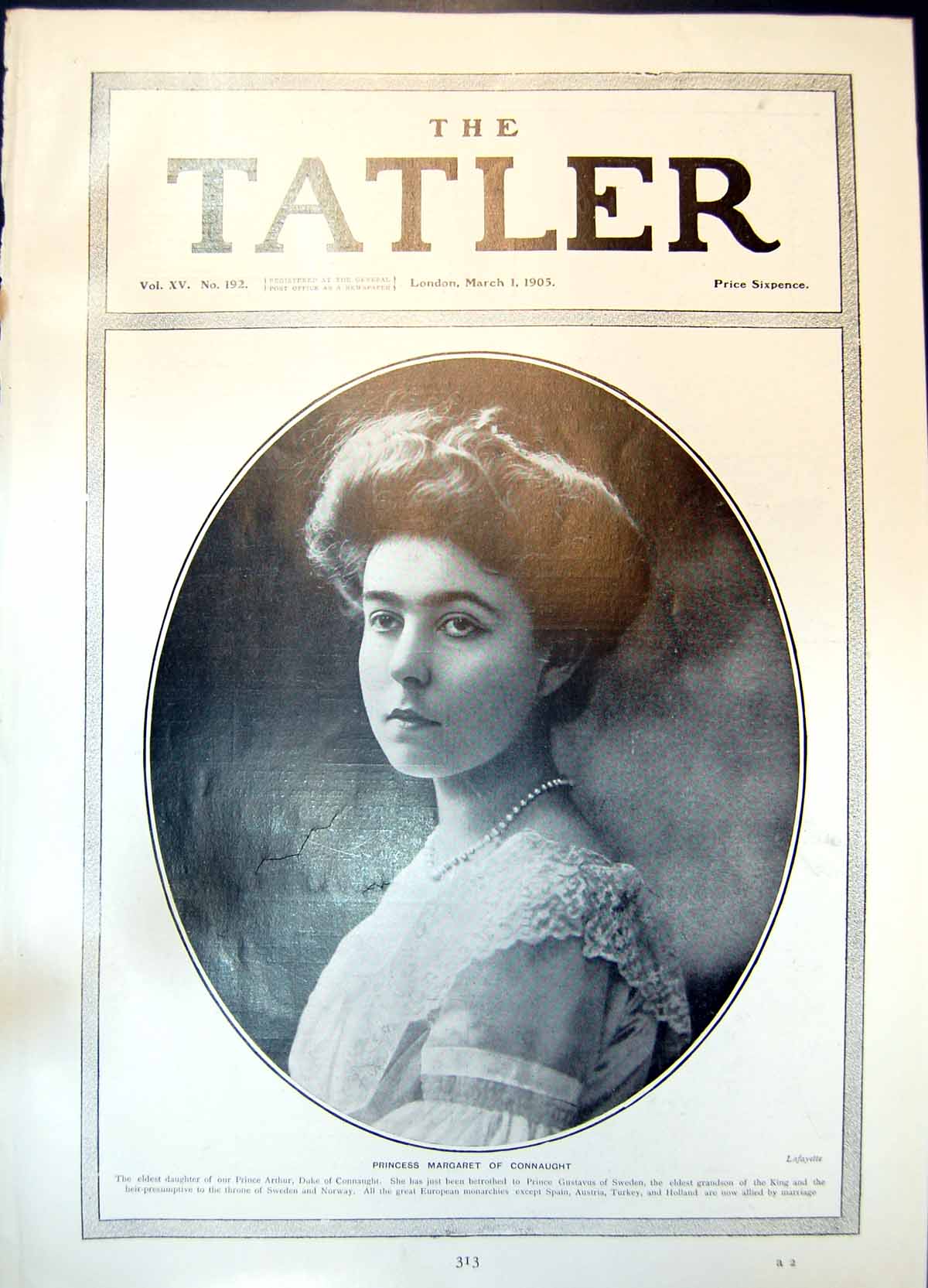 Old Princess Margaret Connaught Betrothed Prince Gustavus Sweden1905 20th