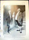 Antique Print Humour Hour Tom Browne Straight Tip Baroness De Gunzburg 1905