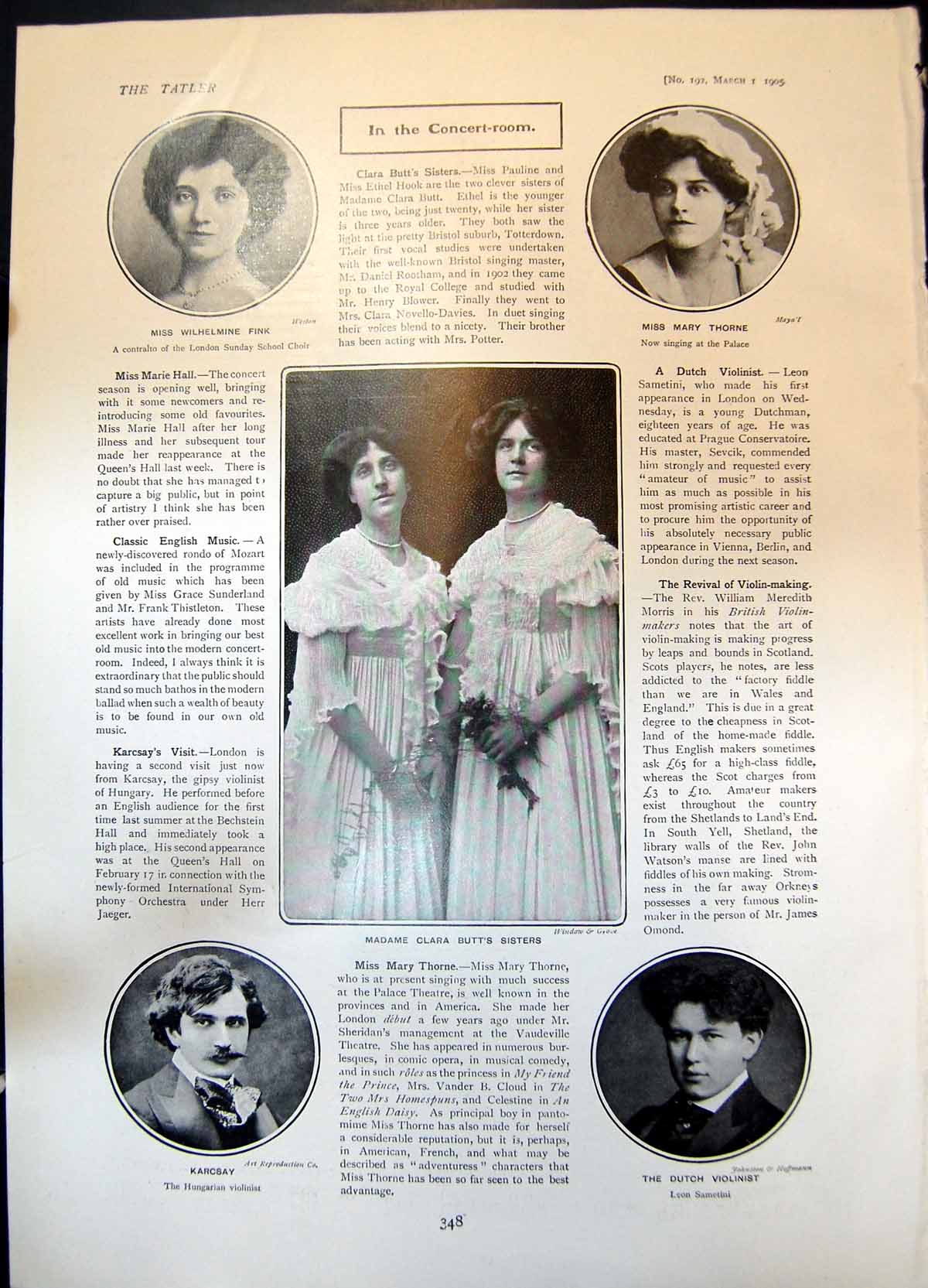 Old Wilhelmine Fink Mary Thorne Madame Clara Butts Sisters Karcsay 19 20th