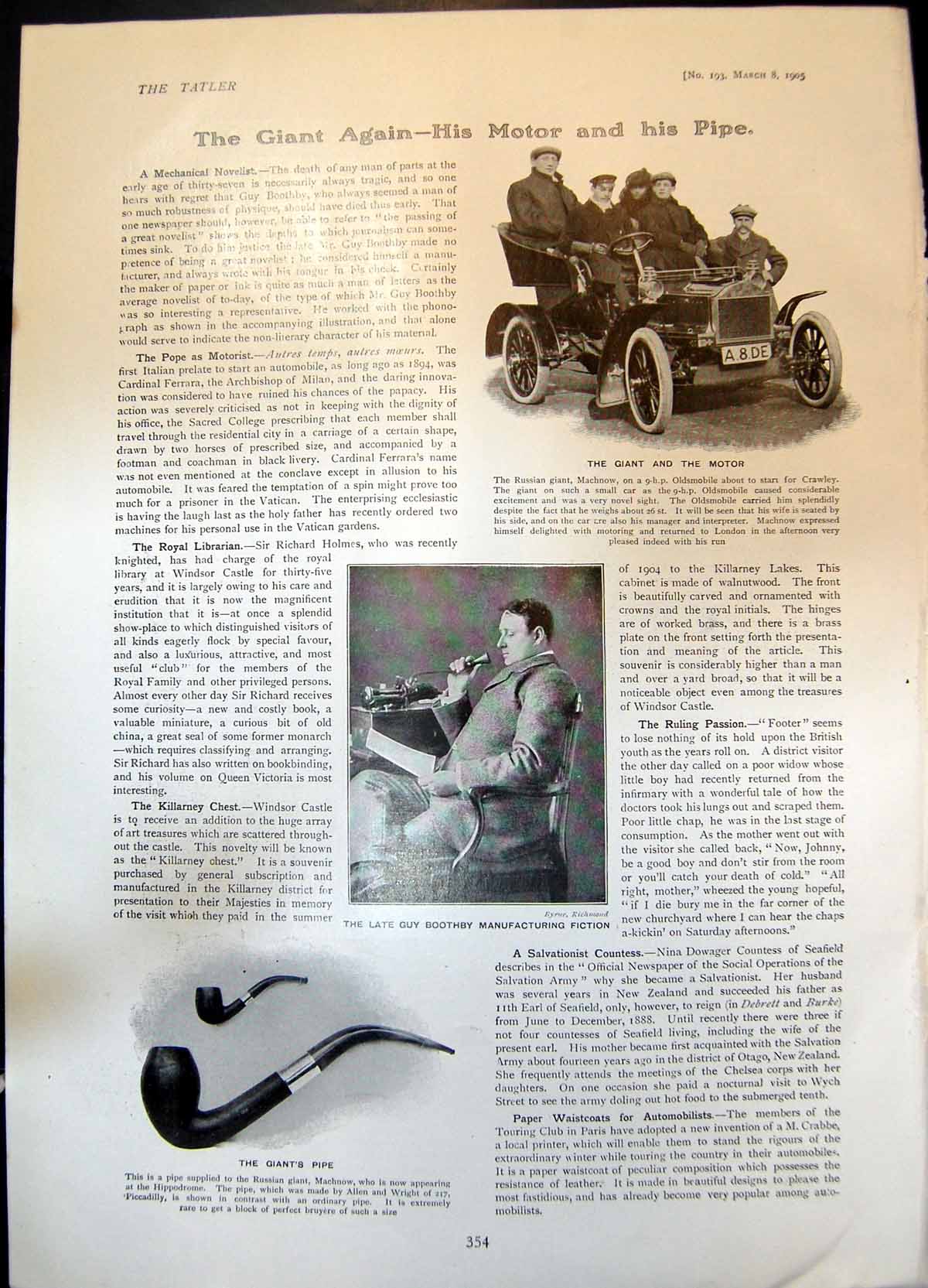 Old Print Russian Giant Machnow smobile Guy Boothby Son Prince Japan 190 20th