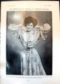 Antique Old Print Miss Lydia West Talk Town Lyric Theatre Well Dressed 1905