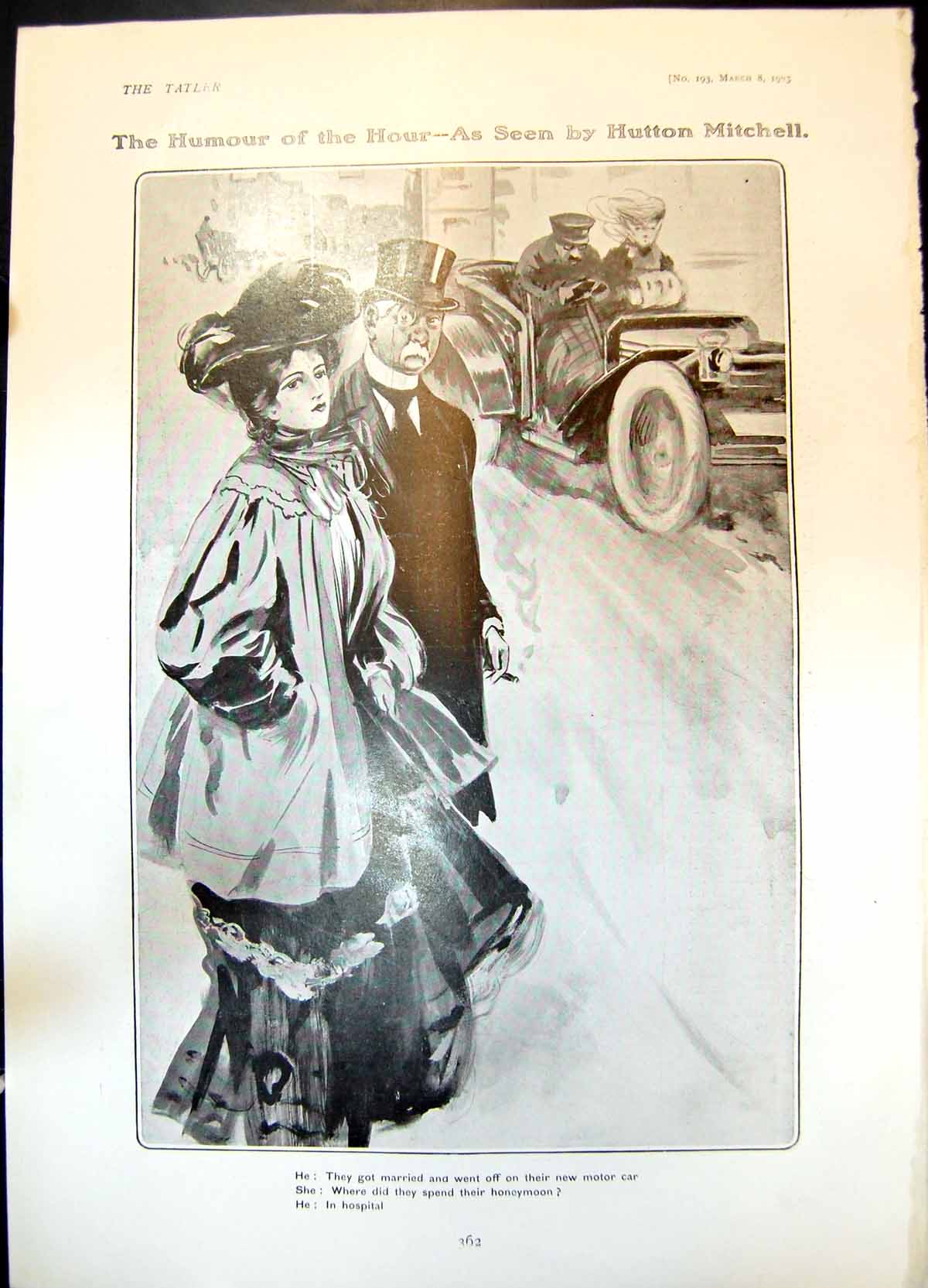 Old Humour H Mitchell Couple Honeymoon Parliamentary Expressions 1905 20th