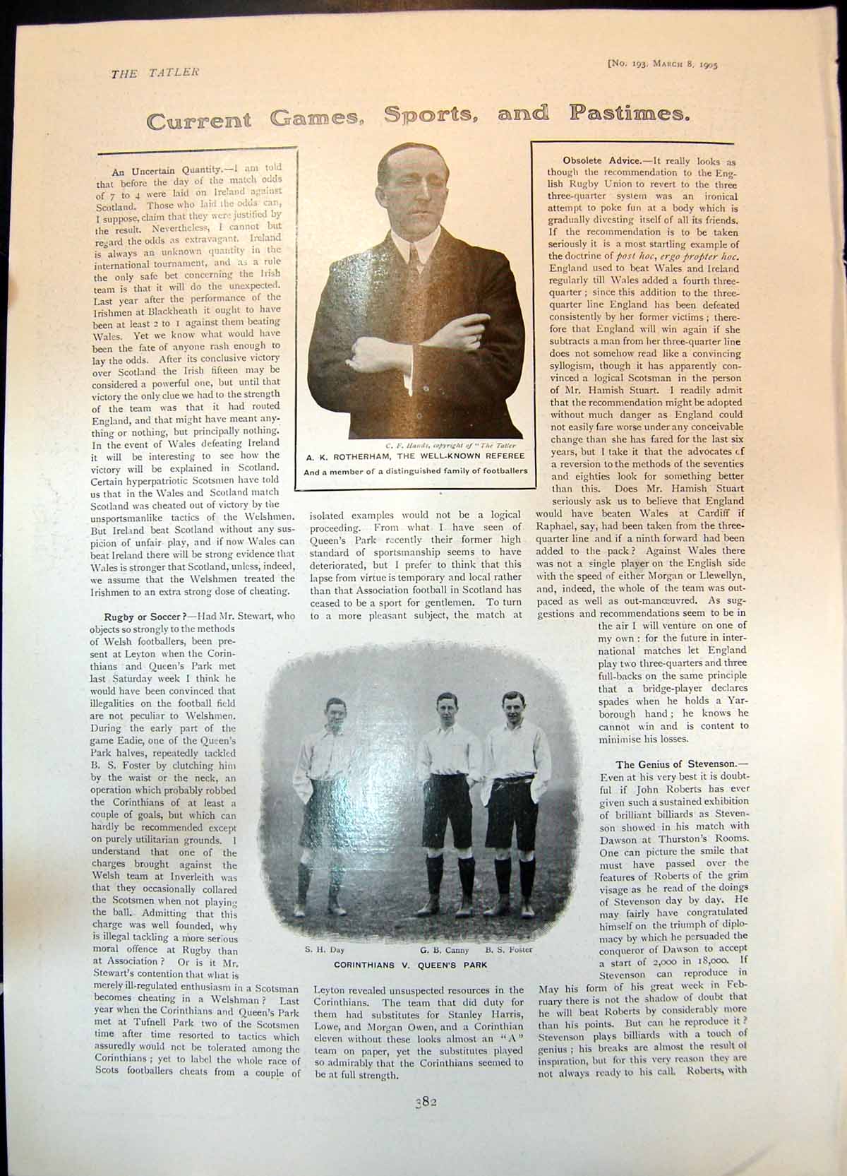 Old University Hockey Match A Wilken M Inman G Rose-Innes Opera Cloak
