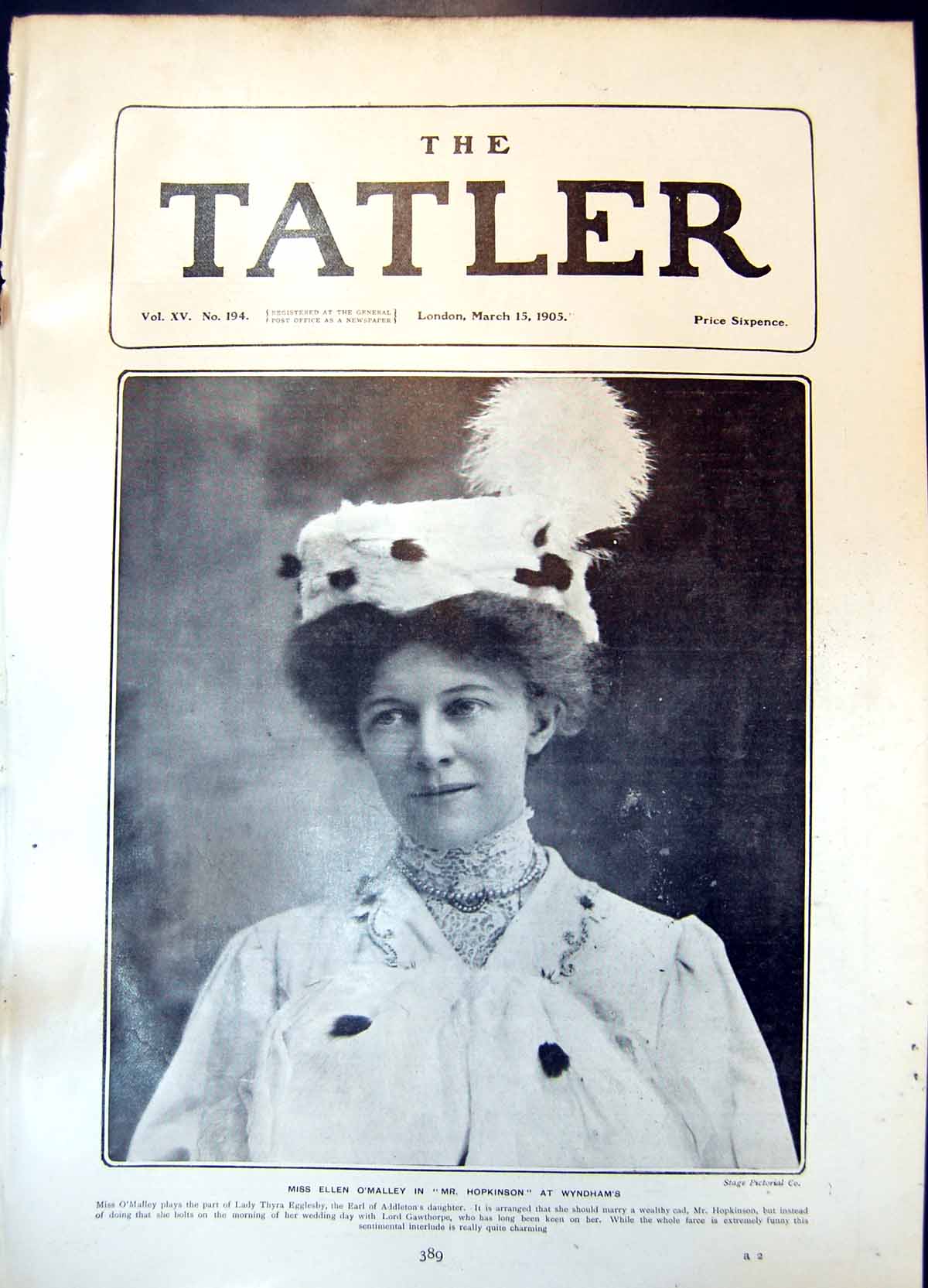Old Miss Ellen Omalley Mr Hopkinson Wyndhams Lady Thyra Egglesby 1905 20th