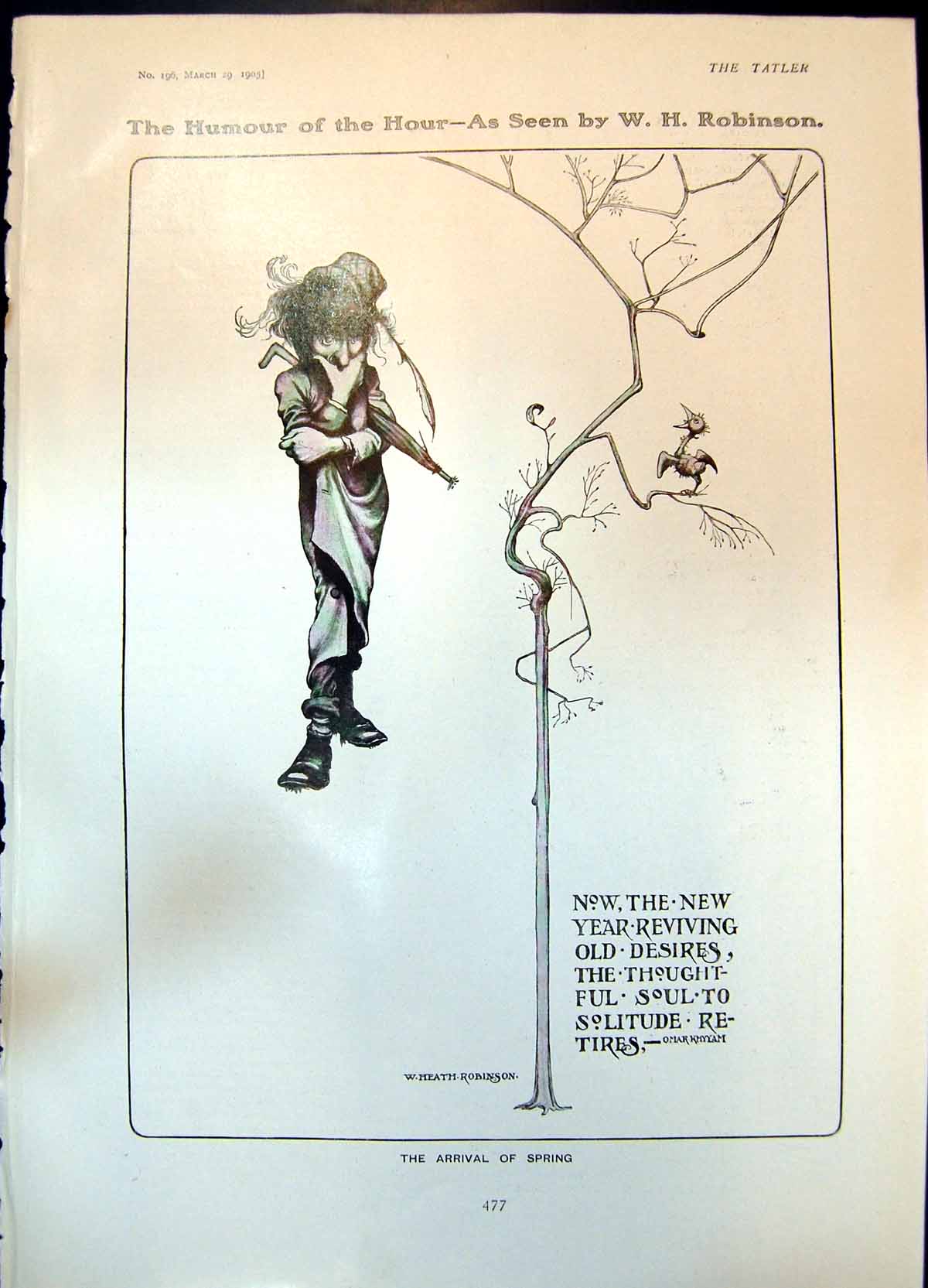 Old Humour W Robinson Arrival Spring Mdlle Crocus Toilet C Robinson19 20th
