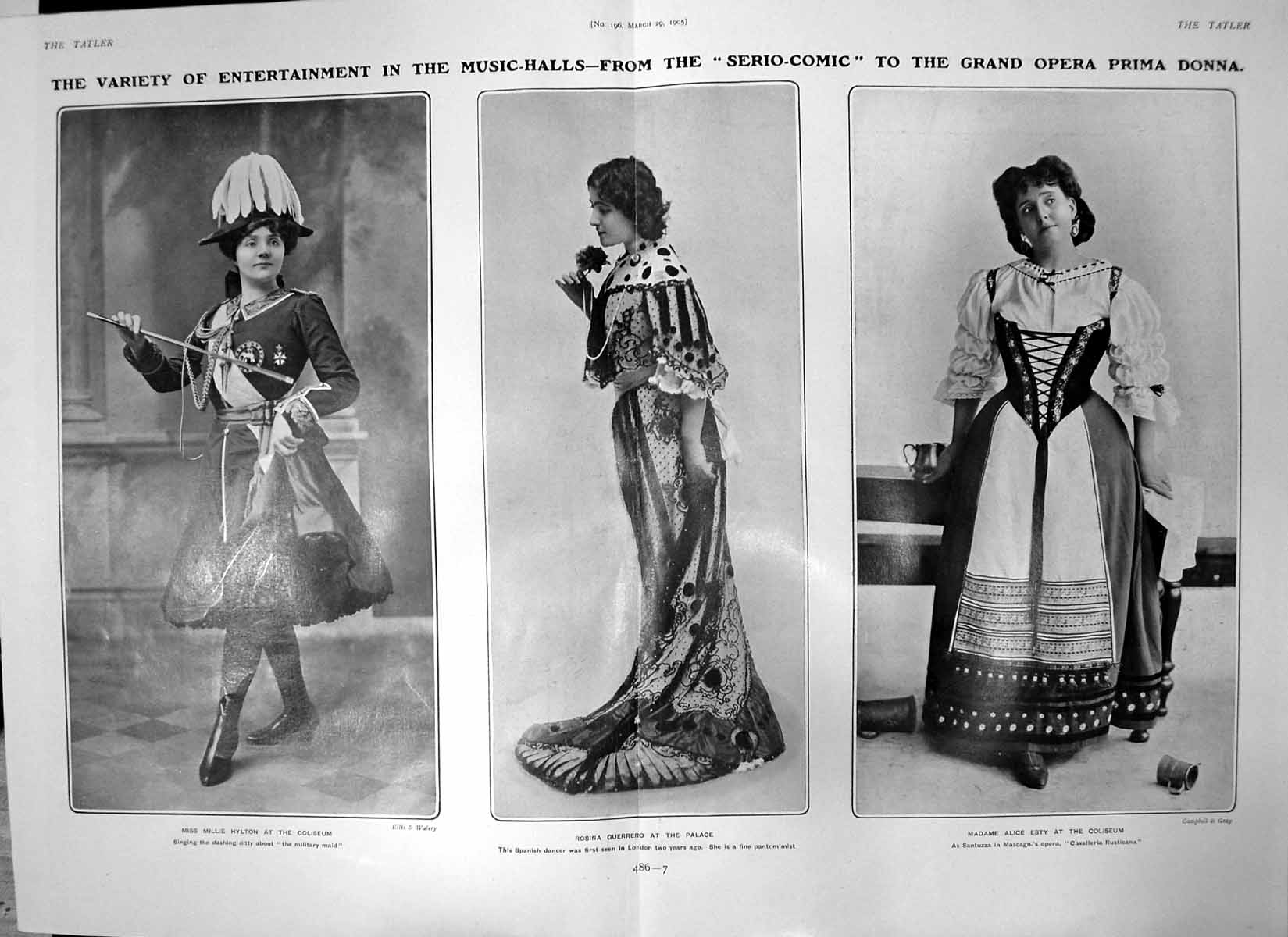 Old Music Halls Millie Hylton Coliseum Alice Esty Rosina Guerrero 190 20th