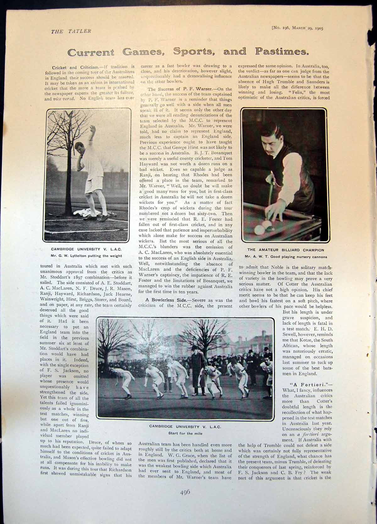 Old Cambridge University V Lac A Good Billiards S Codys Motor Winch
