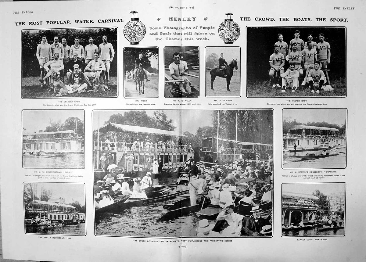 Old Henley Water Carnival Leander Crew Vesper Willis Dempsin Ibis 190 Victorian