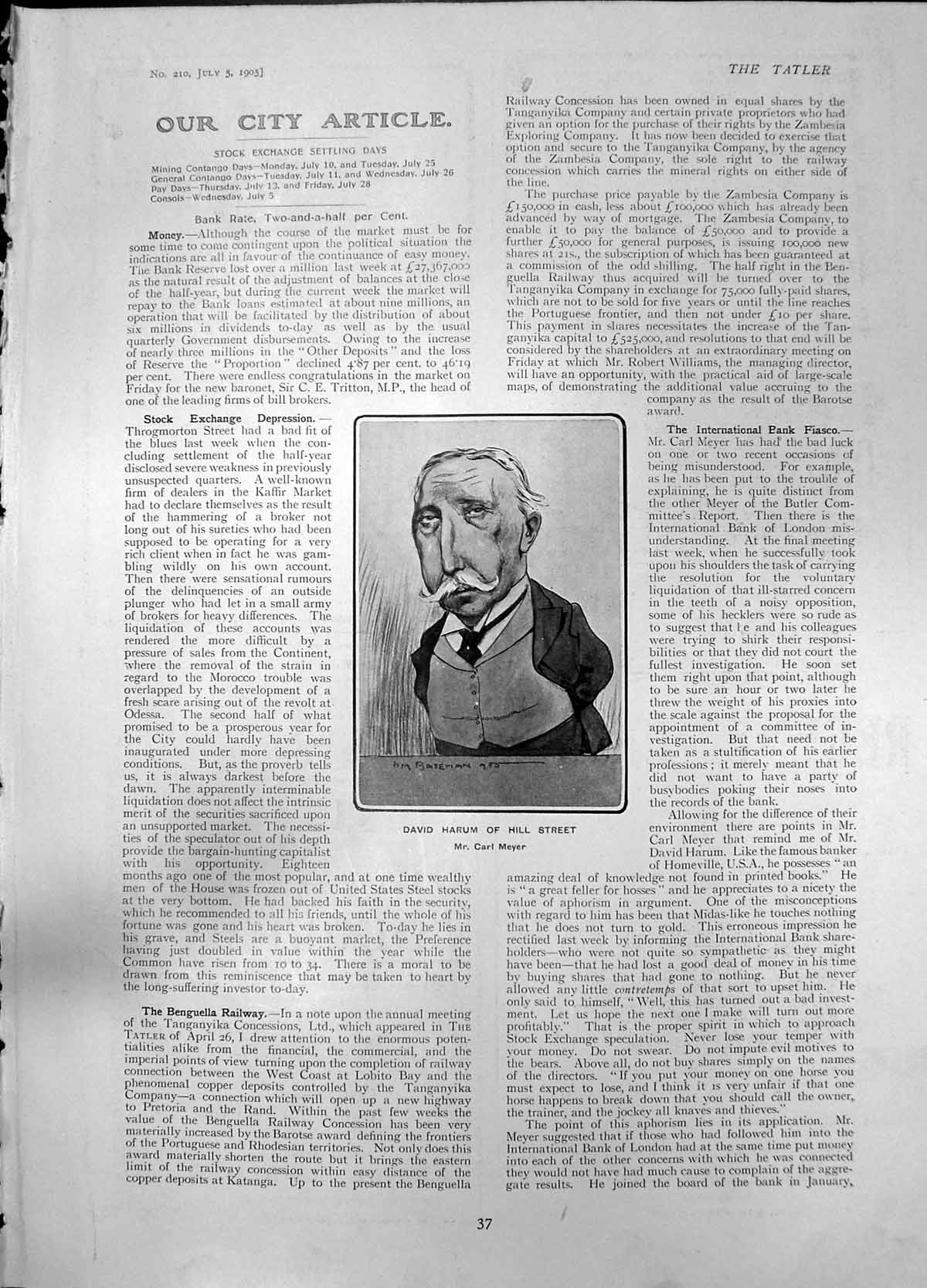 Old David Harum Hill St Carl Meyer Solomon Barnato Joel Investment 19 20th
