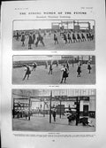 Antique Print Swedish Physical Training Women Vaulting Apparatus Work 1905 20th