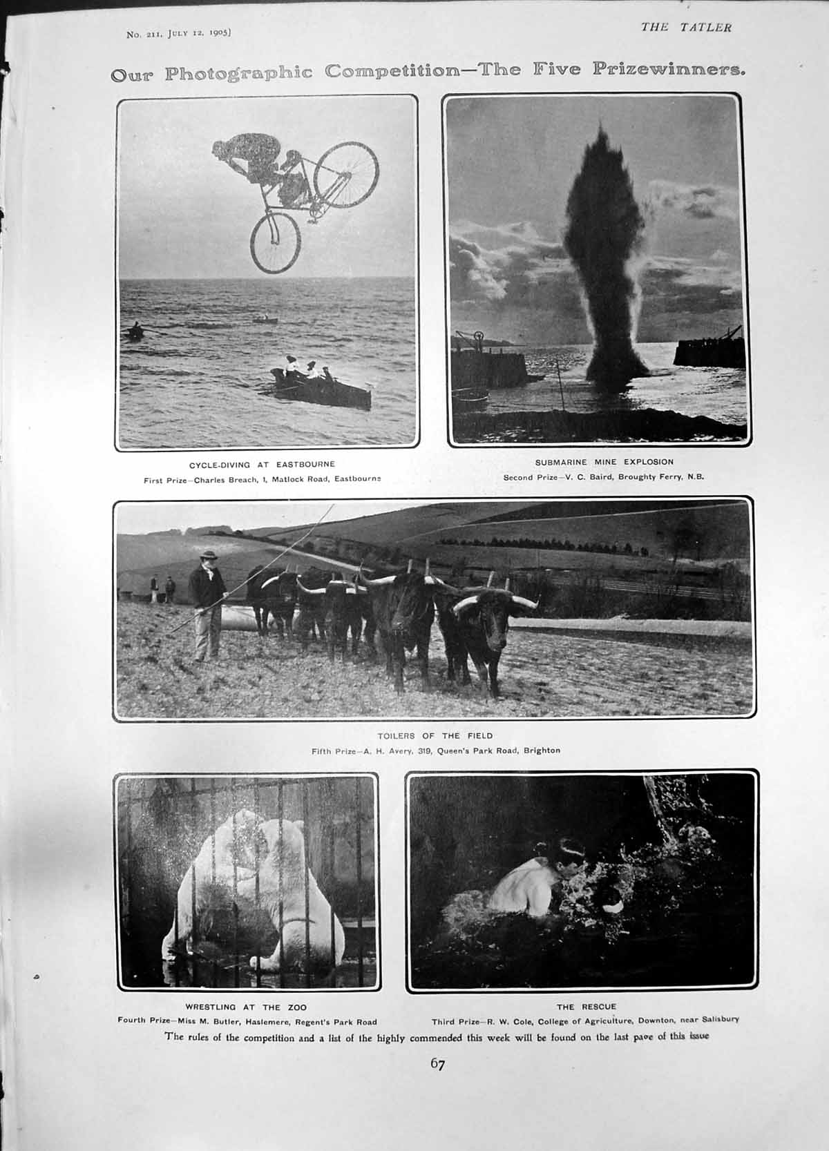 Old Cycle Diving Eastbourne Submarine Mine Explosion Mont Blanc 1905 20th