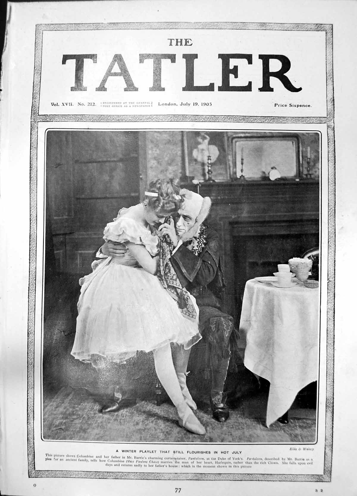 Old Columbine Pauline Chase Father Mr Barries Pantaloon Duke Yorks190 Victorian