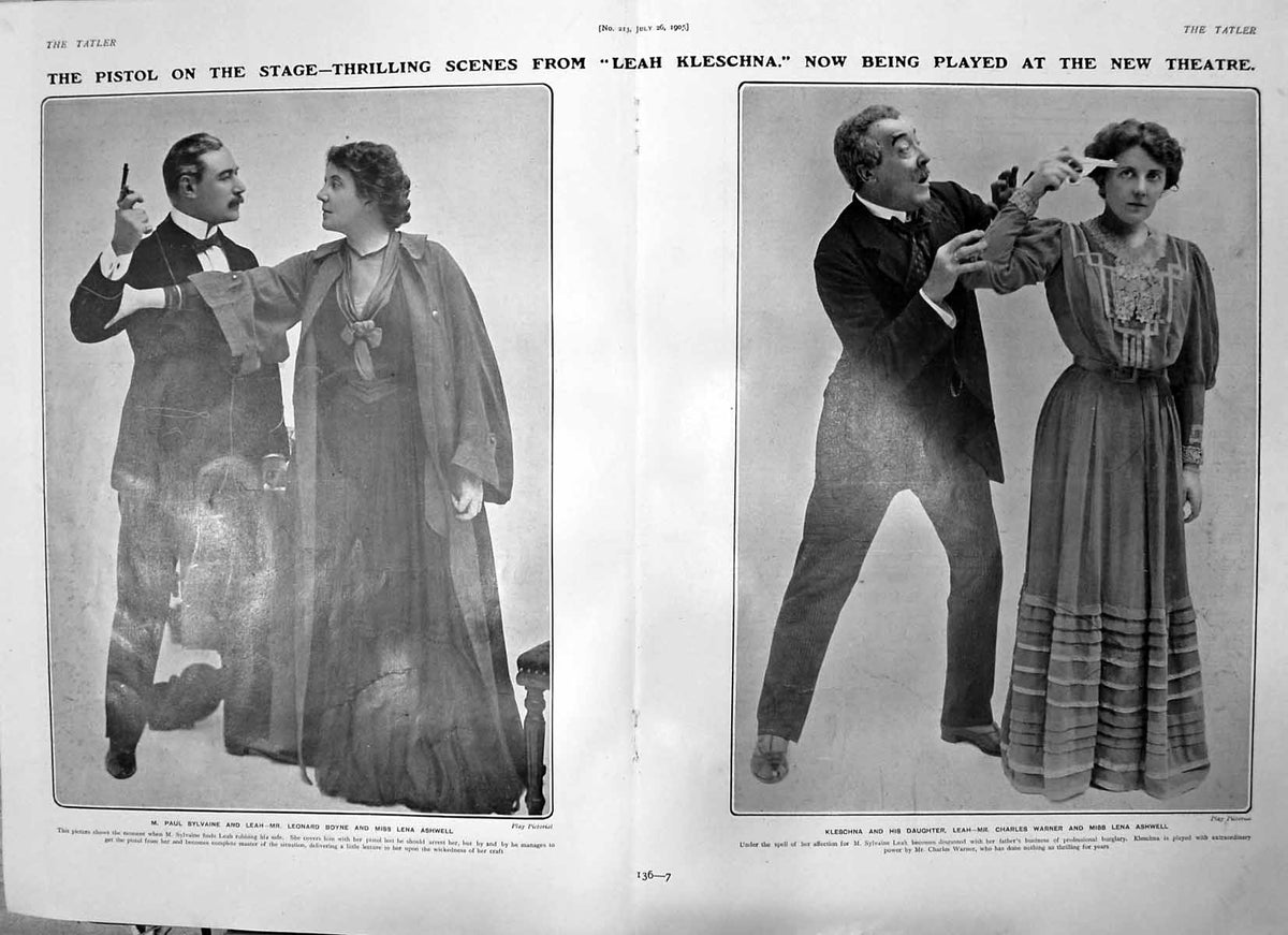 Old Leah Kleschna Pistol Leonard Boyne Lena Ashwell Charles Warner 19 20th
