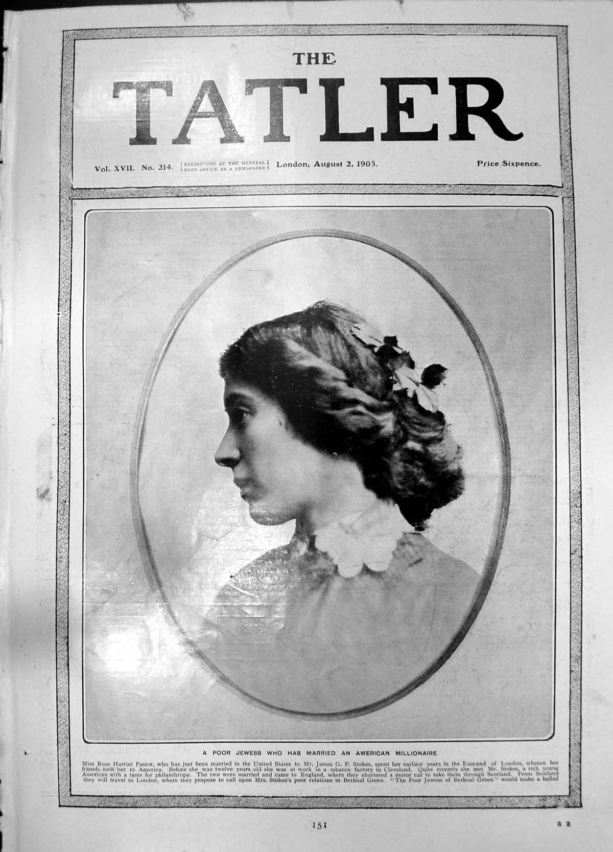 Old Rose H Pastor Poor Jewess Married U S James Stokes Millionaire 19 20th