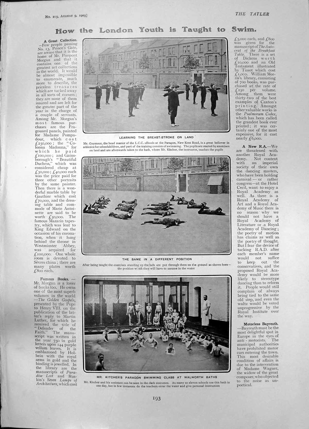 Old London Youth Taught Swim Bessie Norton Mountaineer Mt Blanc 1905 20th