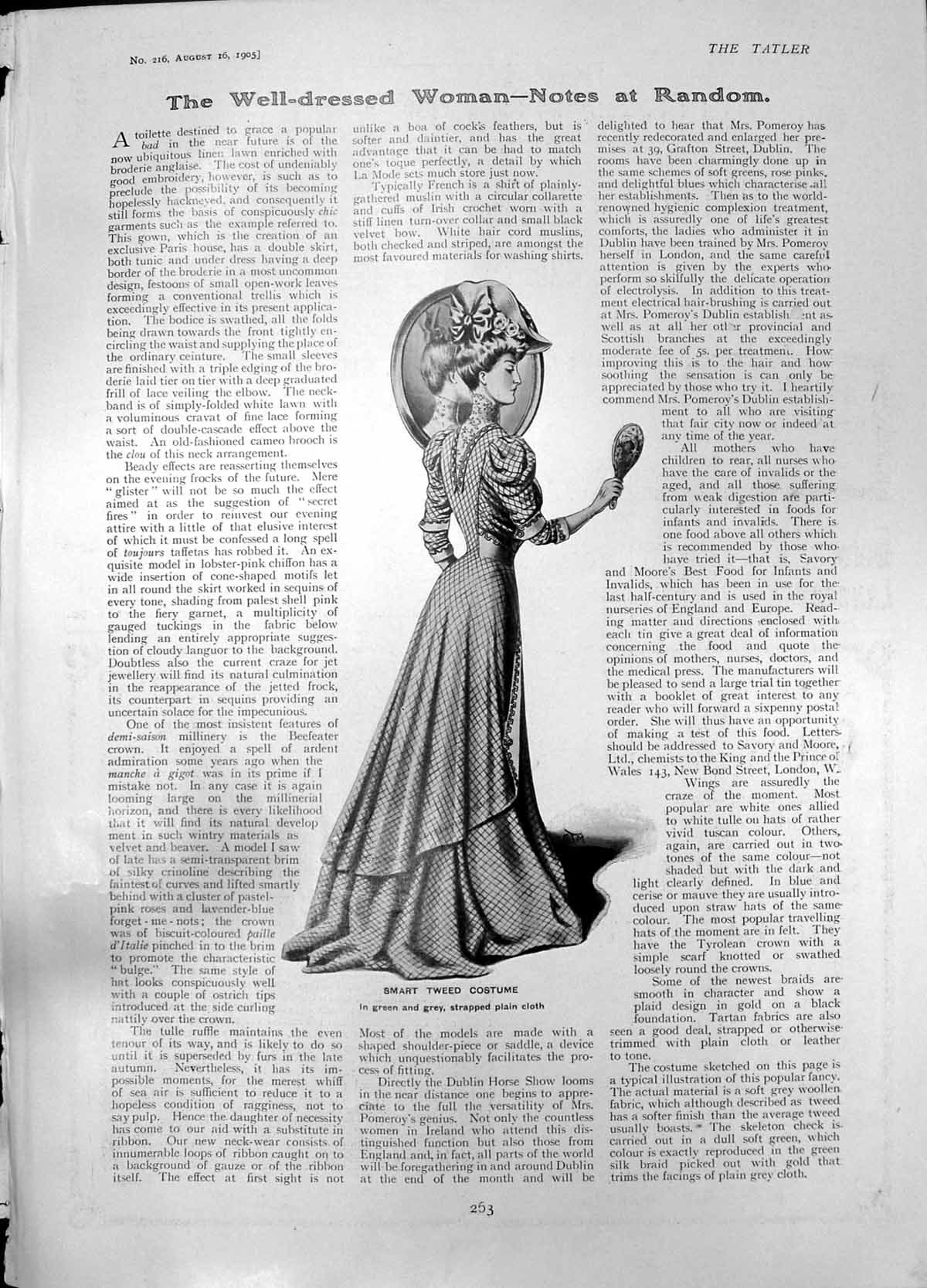 Old Print Smart Tweed Costume City Yachtsman Sir Henry Seymour King 1905 20th