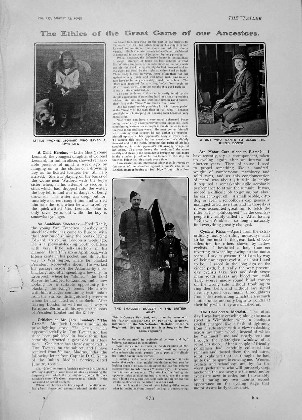 Old Yvonne Leonard F Racik Shoeblack George Pentland Water Babies 190 20th