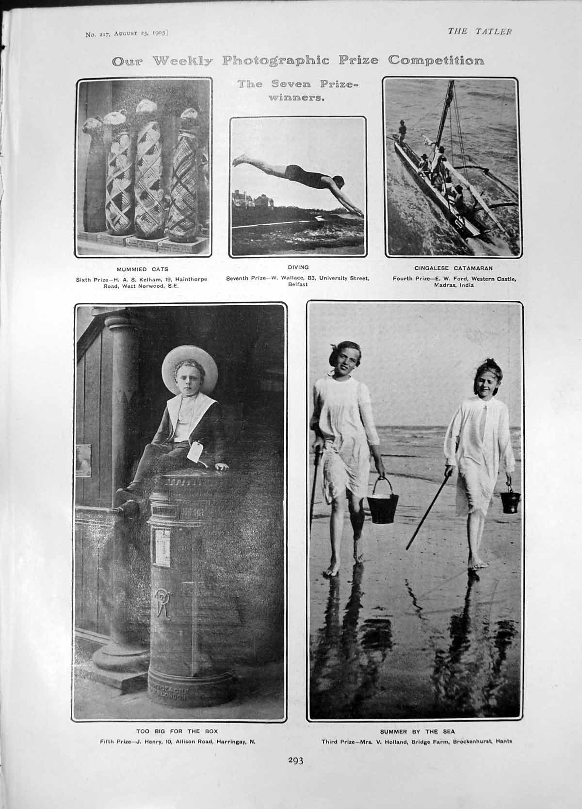 Old Cingalese Catamaran Sea Boy Letter Box Act Parliament Clock 1905 20th