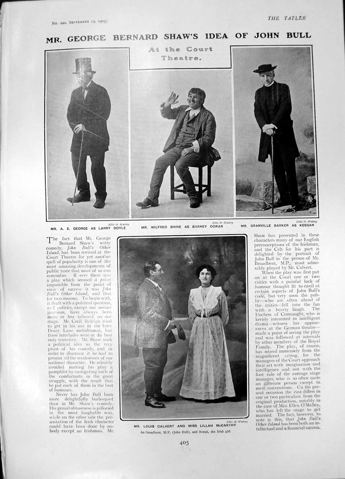 Old John Bull A George Wilfred Shine Lillah Mccarthy Gate Tring 1905 20th