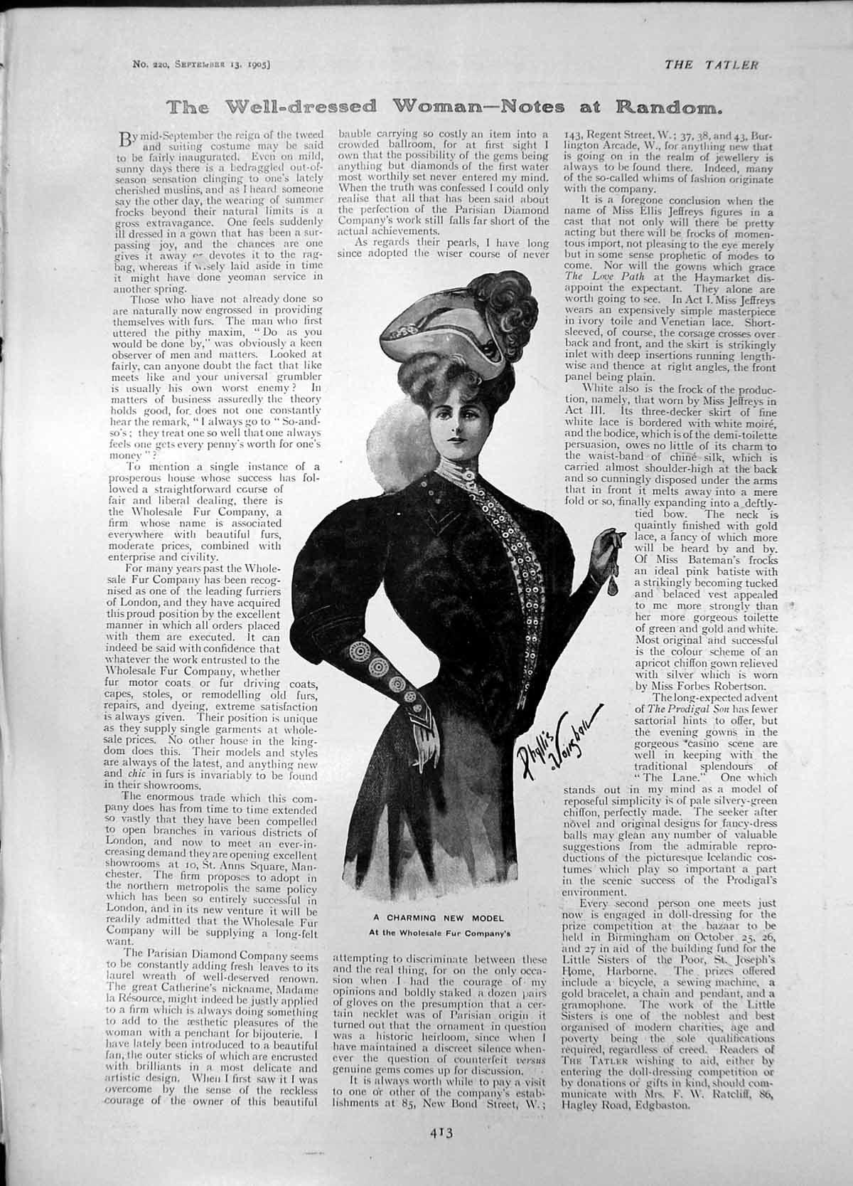 Antique Print New Model Wholesale Fur Co Motors Skegness H Bircumshaw 1905 20th