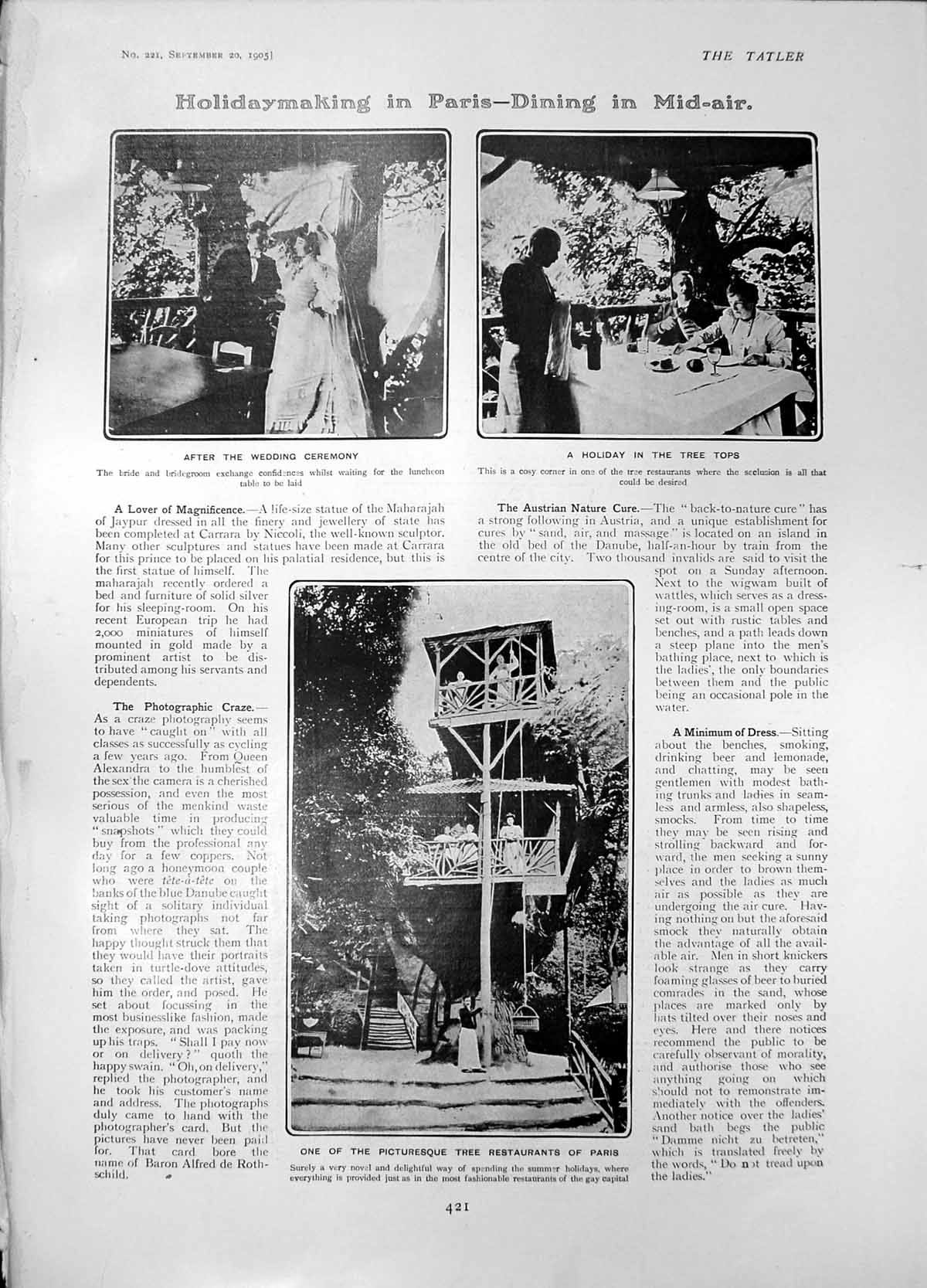 Old Tree Restaurant Paris Bride Groom Elizabeth Sarah Alexander 1905 20th