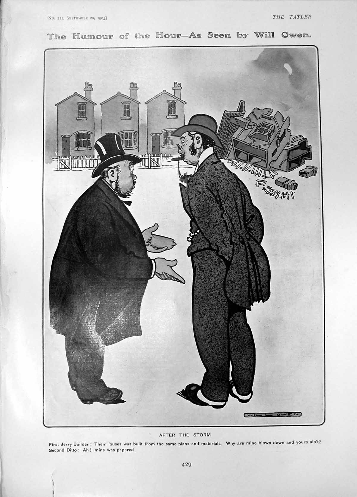 Old Humour Will Owen After Storm Jerry Builders House Blown Down1905 20th
