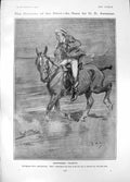 Antique Old Print Humour G Armour Seaside Hack Two Girls Meaning Bovine 1905