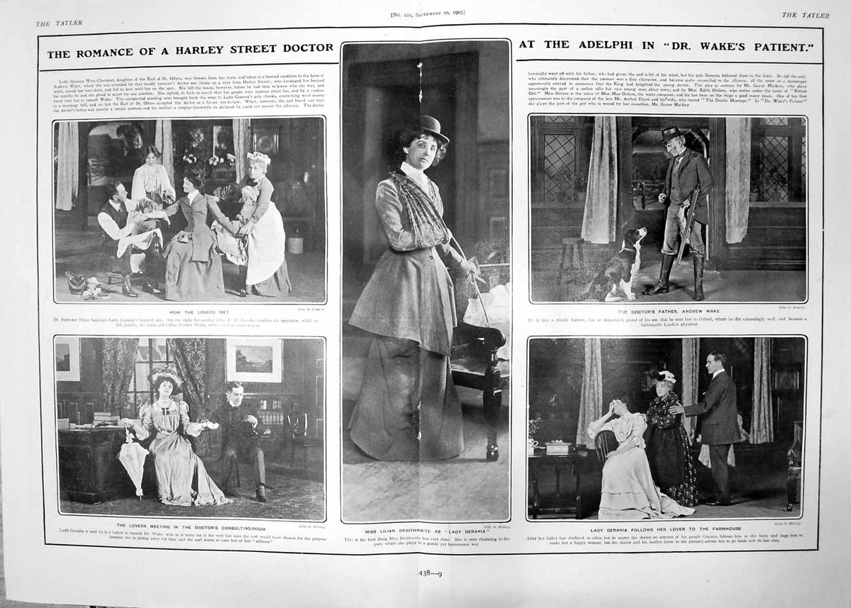 Antique Print Dr Wakes Patient Adelphi Lilian Braithwaite Gayer Mackay 1905
