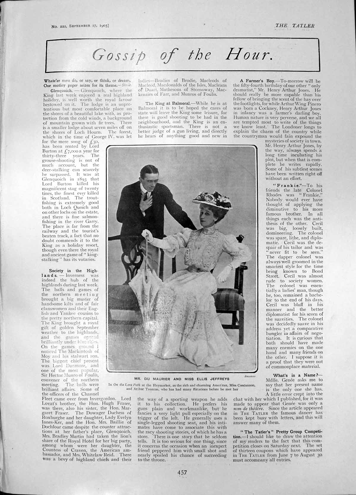 Old Mr Du Maurier Ellis Jeffreys J Low Wed Aida Boothby Cottage 1905 20th