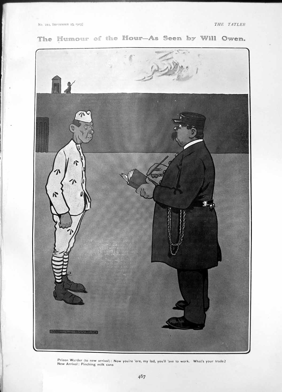 Old Humour Will Owen Prison Warder New Arrival Whats Your Trade 1905 20th