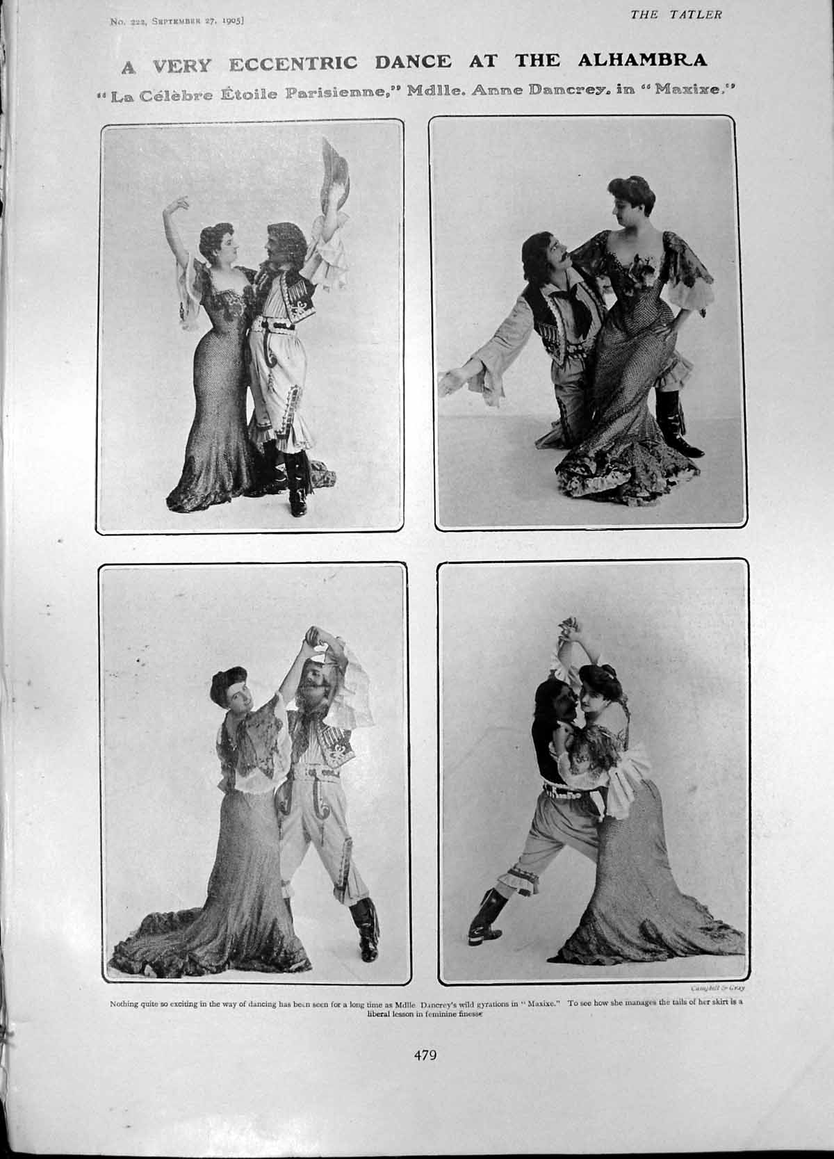 Old Print Anne Dancrey Maxixe Angel Unawares Terrys Royal Box Scala 1905 20th