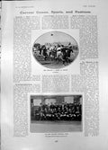 Antique Old Print New Zealand Football Team Beat Devon Exeter Tea Gown 1905