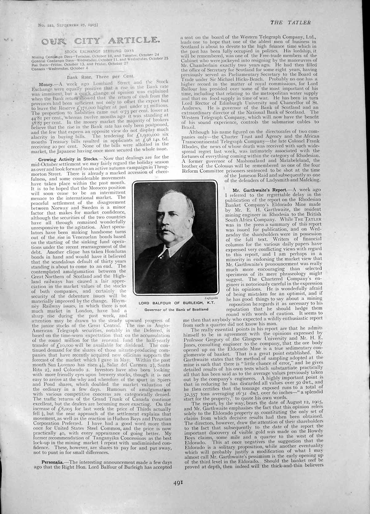 Old Lord Balfour Burleigh Port Guldsmedvik Dunderland Iron Ore Co1905 20th