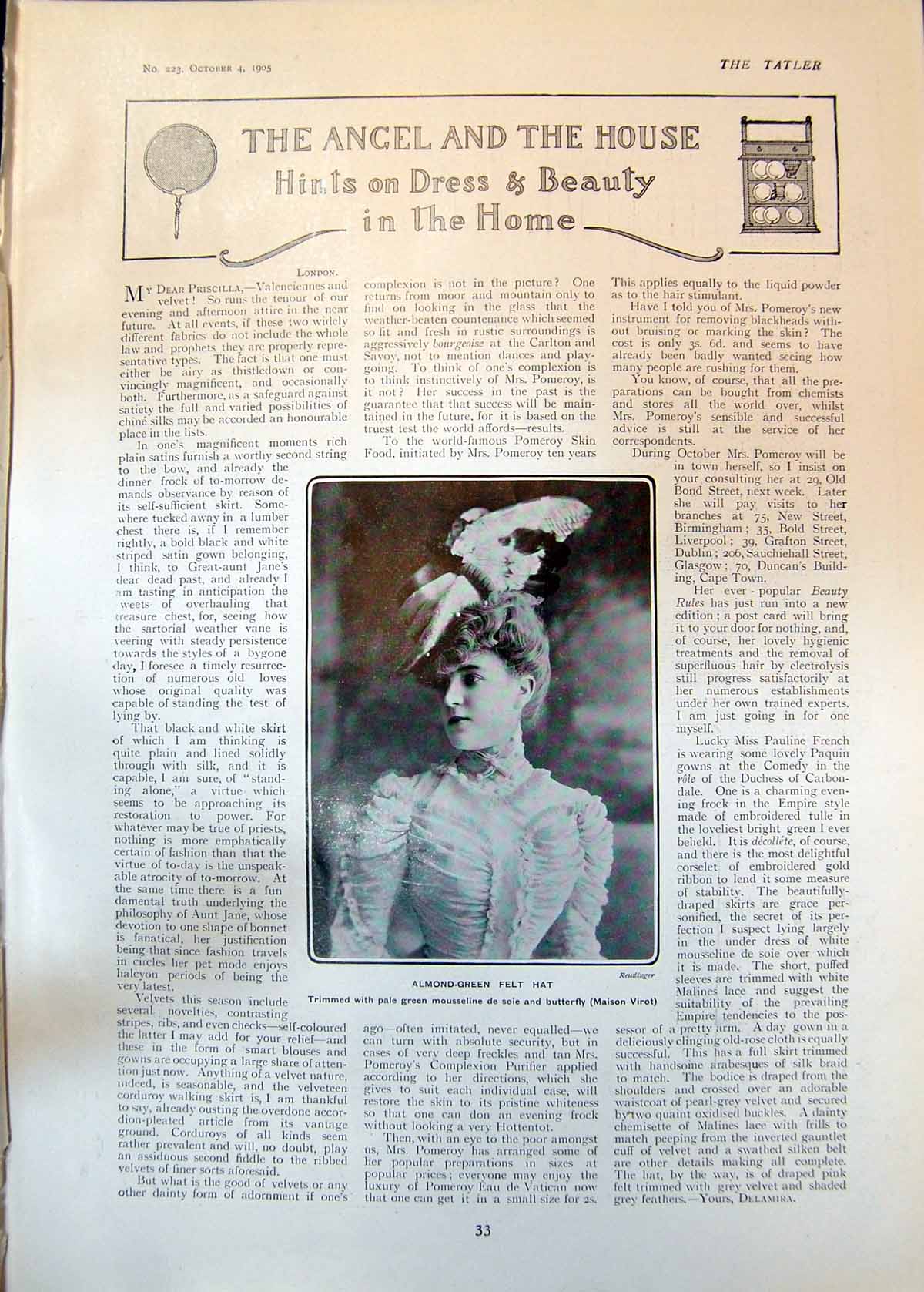 Antique Old Print Almond Green Felt Hat Carved Overmantel Coat Arms 1619 1905