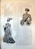 Old Antique Print Afternoon Gown Henry Esmonds Rochet Schneider Car 1905 20th