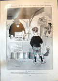 Antique Print Humour Hour Tom Browne Country Fair Fishing Appreciation 1905