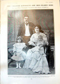 Old Print Mr Mrs Kennerly Rumford Children Golen Girl Gay Lord Vergy 1905 20th
