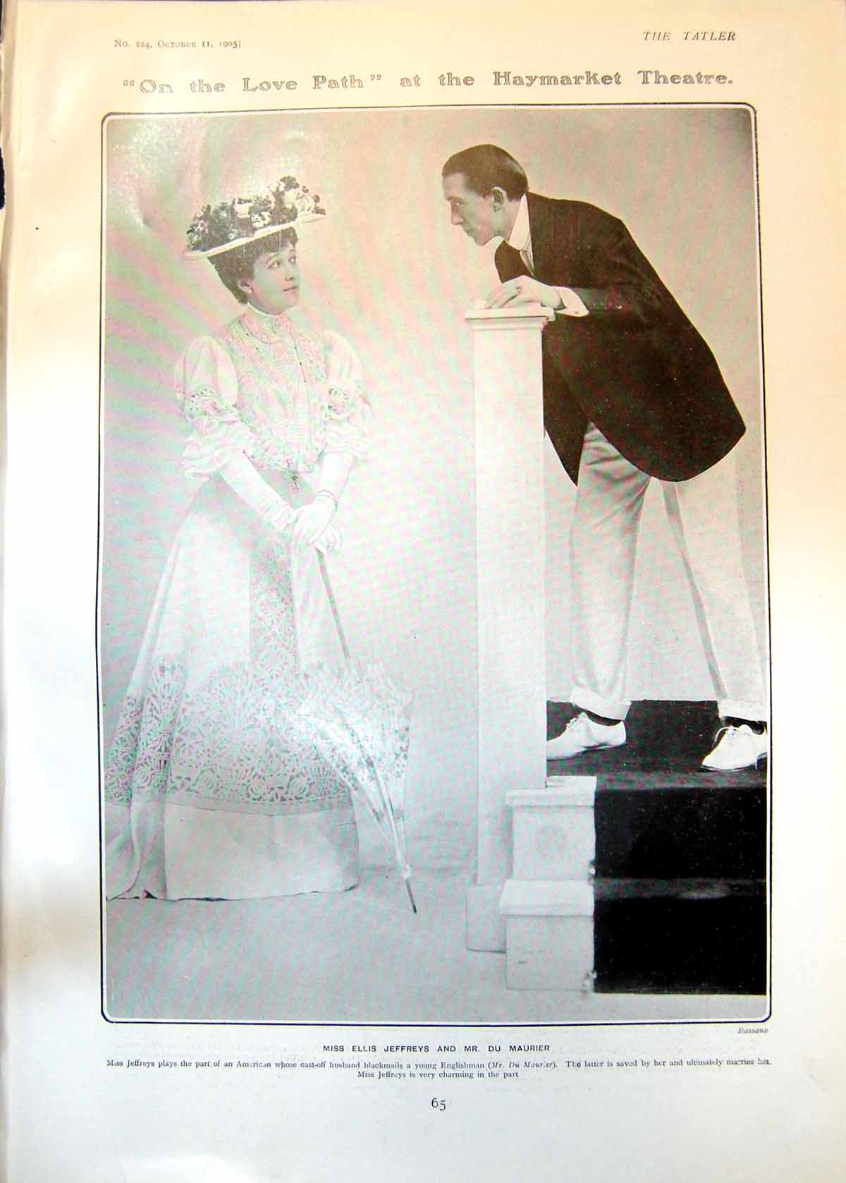 Old Print On Love Path Ellis Jeffreys Mr Du Maurier Mrs C Williamson 1905 20th