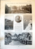 Old Print Isle Wight Royal Hotel Ventnor Carisbrooke Castle Shanklin 1905 20th
