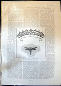 Antique Old Print New Tiara Dragonfly Brooch Coventry Humber Car Orleans 1905