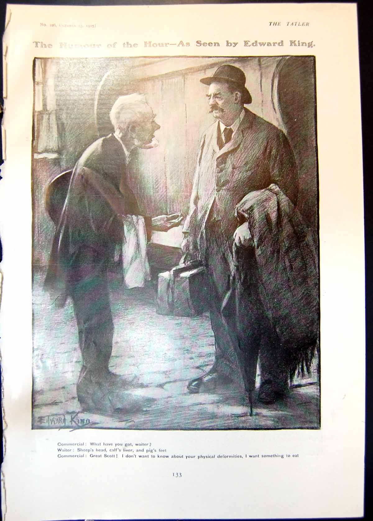 Antique Print Humour Hour Commercial Water Duke Saxe Coburg Gotha Deer 1905
