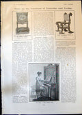 Antique Print Piano Chair Crispin De Passe Louis Xvi Cabinet Tea Gown 1905 20th