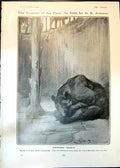 Antique Print Humour Hour G Armour Bruin Bear Zoo West Kent Foxhounds 1905 20th