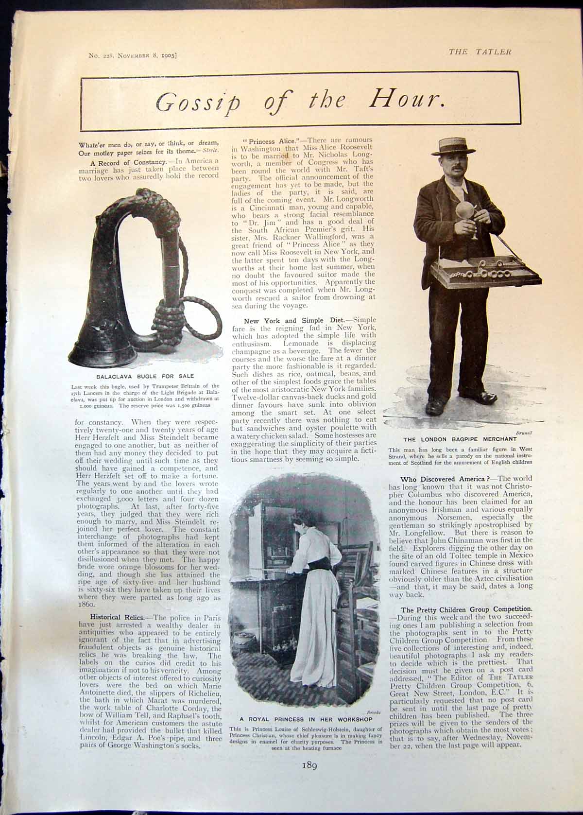 Old Print Balaclava Bugle Princess Louise Velocity Horse J E Laidlay 1905 20th