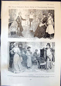 Antique Old Print Our Neighbours Dana Gibson Home Hoidays Grandma Baby 1905