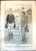 Antique Print Humour Hour Tom Browne Market Day Country Town Arry Bill 1905